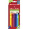 FABER-CASTELL - Matite colorate Jumbo triangolari, 12 pezzi con temperino | Matite colorate ergonomiche jumbo con mina extra spessa da 5,4 mm per bambini