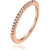 MomentWish Fedi Nuziali Oro rosa, 0.15ct Moissanite Anello Fidanzamento Donna per Lei in Anniversario Di Matrimonio Argento 925 Eternità Anello,Size55
