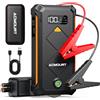 Acmount Jump Starter Power Pack, 3000A batteria auto Booster Jump Starter per veicoli 12V (fino a 10L Gas, 8L Diesel), Avviatore di emergenza portatile per auto con cavi di avviamento, torcia a LED,