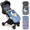 Interbaby Sacco Passeggino Invernale Universale Interbaby | Copri Passeggino Universale Morbida | Sacco Termico per Ovetto Rimovibile, Doppia Apertura, Facile da Lavare, Materiali Anallergici, Panda Moon Grigio