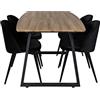 Venture Home GR22001 Velvet & Inca Gastronomia Scrivania con Velluto 4 Sedia, 160 cm Lunghezza x 85 cm Larghezza x 75.5 cm Altezza, Nero