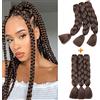 Gairyan Treccine Africane Extension per Treccine Afro Capelli Finti 24 Ombre confezione da 6, Treccia Capelli Sintetici Crochet Twist Jumbo Braids (Marrone Medio)