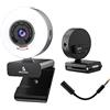 NexiGo Webcam N960E Pro 60FPS con microfono/jack per cuffie e porta USB extra, webcam 1080p con luce, messa a fuoco automatica veloce, copertura privacy integrata, per riunioni zoom, Skype, team,