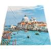 LARA MORADA - Telo Copritutto, Gran Foulard per Divano/Letto, Telo Copritutto in Cotone 100%, Made in Italy, Stampa Digitale, Misura Matrimoniale 240x270 cm, 4k Art Photo, Canal Grande