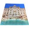 LARA MORADA - Telo Copritutto, Gran Foulard per Divano/Letto, Telo Copritutto in Cotone 100%, Made in Italy, Stampa Digitale, Misura Matrimoniale 240x270 cm, 4k Art Photo, Piazza Trevi