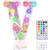 HIYAA Lettere luminose a LED glitterate, 18 colori cangianti con diamanti e lettere dell'alfabeto, luce notturna con telecomando, per ragazze, regali di compleanno, bar, matrimoni, feste, Natale, San