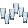 Ritzenhoff & Breker Set di bicchieri da long drink Favo, 6 pezzi, blu, vetro