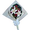 DRW Bouquet di fiori per cimitero Bouquet Fiori artificiali con vaso per mettere in vaso 78x63x20 cm (Liliums granates)