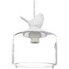 Relaxdays Lampadario a Sospensione Uccellino, Soffitto, Look Vintage e Retrò, Decorativo, Attacco E27, Trasparente