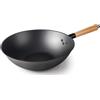 LACOR - 66132 - Wok Rustico, 100% Ferro Naturale con Antiaderente Tristrato, Senza PFOA, Manico Ergonomico, Adatto a tutti i Tipi di Cucina, Alta Conducibilità Termica, 32 cm, Spessore 0.9 mm