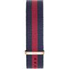Daniel Wellington Classic Oxford Cinturino Unisex Adulto, 18mm, in NATO, Blu/Rosso/Oro Rosato