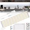 Enteenly Striscia Led 3 Metri Bianco Fredda con Telecomando Sotto l'armadietto Luci per Vetrina, Cucina, Scrivania, Mensola, con Spina EU, 6500K