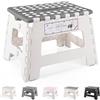 HOUSE DAY Sgabello pieghevole in plastica leggera, sgabello pieghevole da 22,9 cm, per bambini e adulti, sgabello pieghevole antiscivolo per bagno, camera da letto, sgabello in plastica per cucina,