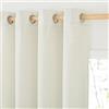 PONY DANCE Tende Corte per Finestre Filtro Luce Tende Lino Semitrasparenti per Interni con Anelli Linen Curtains Camera da Letto 2 Pezzi L 140 x A 145 CM, Crema
