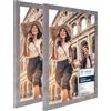 CABBEL confezione doppia (set di 2) cornice 30x40 cm, Grigio (Calcestruzzo), robusta cornice in legno MDF, plexiglass infrangibile,