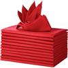LEEWEITAS Set di 12 tovaglioli in tessuto, 100% cotone, 46 x 46 cm, lavabili e riutilizzabili, tovaglioli in tessuto morbido per feste, matrimoni (46 x 46 cm, rosso)