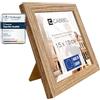 CABBEL Cornice 15x15 cm, Rovere, robusta cornice in legno MDF, plexiglass infrangibile, da appendere e da appoggio,