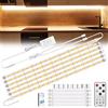 Enteenly Striscia Led 3 Metri Bianco Caldo, con Telecomando Sotto l'armadietto Luci per Vetrina, Cucina, Scrivania, Retroilluminazione TV, 2700K