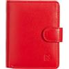 DUDU Portafoglio Donna in Pelle Vera Piccolo Portacarte in Pelle RFID con Cerniera Portamonete Banconote, Chiusura Esterna Rosso fiamma