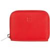 DUDU Portamonete Uomo Donna Piccolo Tascabile in Pelle Colorata con Cerniera, Tasche Porta Tessere, Portafoglio Compatto Rosso fiamma