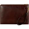 Time Resistance Pochette Uomo Fatta a Mano in Italia da Esperti Artigiani - Pratica Pochette Uomo da Polso con Cinturino Rimovibile - Borsello a Mano (Marrone)