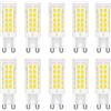 Jiotouhu G9 LED Lampadina, 500 lm, Bianco freddo 6000K, 5W sostituisce le lampadine alogene da 50 W, non dimmerabile, lampadine per lampadari, plafoniere, applique, CA 220-240 V, 10 pezzi