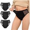 ZENAPHYR Mutande Assorbenti Donna Alta (Set da 3) - XS - Mutande Donna Mestruale con Cotone Bio Ecologico - Slip Donna Lavabile Assorbenti Anti-Perdite per Ciclo Mestruale