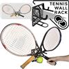 MEOLLO Supporto racchetta tennis portaracchetta (100% Acciaio) (Bianco)