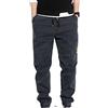 TRENIS Primavera Estate Blu Jeans larghi neri Uomo Cotone elasticizzato Streetwear Pantaloni da jogging in denim Pantaloni casual Harem Jeans Taglie forti (Color : Black, Size : M)