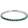 SONGK 4mm Cubic Zirconia Bracciale da Tennis Verde Bracciali a Catena per Donna Uomo Catena a Mano Color Argento Color Oro CZ Catena Homme Jewelry