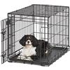 MidWest Homes for Pets Gabbia metallica Life Stages per cani taglia media, pieghevole, a 1 porta, lunga 76,2 cm, pannello divisorio, piedini protettivi, vaschetta a tenuta stagna, nero, mod. 1630