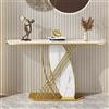IsolaY Tavolo Consolle Moderno In Oro E Nero con Base In Metallo, Tavolo Da Ingresso Stretto In Finto Marmo, Tavolo Lungo con Piano Più Ampio, Tavolo Da Ingresso per Ingresso, Soggiorno, Corridoio (Color :