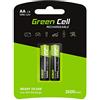 Green Cell 2600mAh 1.2V confezione da 2 Pile Ricaricabili Stilo AA precaricate NiMH alta capacità Mignon accumulatore HR6 batteria Bassa autoscarica