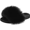 Hitopteu Ciabatte Pelose Donna Pantofole Pelliccia Estive Punta Aperta Ciabatte Casa Scarpe Sandalo Fluffy Peluche Slides Nero Etiketten Größe 36-37 250