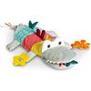 Fehn burattino coccodrillo - Peluche con sonaglio, carta frusciante, morso e squeaker - Giocattoli che fanno rumore per neonati e bambini piccoli dai 6 mesi in su