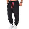 usmley Pantaloni da Palestra da Uomo Pantaloni Sportivi Casual Allentato Allenamento con Pantaloni Affusolati Tuta con Tasche (Nero con Coulisse Rossa, M)