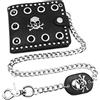 UNFAIR Pochette da uomo in pelle, stile punk gotico, teschio occidentale, portafogli con catena
