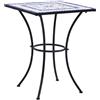 VIDAXL Tavolino da Bistrot con Mosaico Blu e Bianco 60 cm in Ceramica - Vidaxl