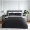Emma Barclay Lyla - Set copripiumino reversibile, per letto king size, colore: nero/grigio