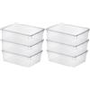 Sundis Clear Box, set di 6 contenitori in plastica trasparente da 22 l, con coperchio, impilabili e impilabili, ideali per riporre stivali e scarpe invernali