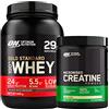 Optimum Nutrition Gold Standard 100% Whey Proteine con Aminoacidi Doppio Cioccolato 899g 29 Porzioni + Micronised Creatine Monohydrate per la Performance Non Aromatizzato 317g 93 Porzioni