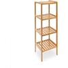 Relaxdays 10013497 Scaffale per Bagno/Cucina, in Legno di Bambù, con Grana Naturale, Leggero e Resistente All´Umidita´, 33 X 33 X 110 cm, Marrone Chiaro