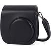 Leebotree Fotocamera istantanea Custodia per Fujifilm Instax Mini 12 / Mini 11 Fotocamera istantanea, Protettiva in Pelle Soft PU con cinturino a spalla e tasca (Nero)