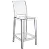 Kartell One More Please Sgabello, Set da 2 Pezzi, Policarbonato Trasparente o colorato in Massa, Cristallo, H. 65