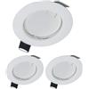 YanFeiYit Faretto da incasso a LED bianco, 55 mm, dimmerabile, modulo GU10, 230 V, 3 Watt, 320 lm, 120°, faretto da soffitto per soggiorno, camera da letto, corridoio e soffitta (set da 3 pezzi,