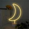 Aslanka Lampada luna, Lampada Led Effetto Neon - Insegna al neon LED alimentata a batteria o USB - Insegne luminose per camera da letto per Natale, feste, bar