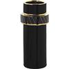 DRW Vaso da tavolo con forma di tubo di ceramica in nero e dorato 11 x 25 cm