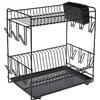 Sauvic Scolapiatti acciaio plastificato nero (resina), grande 43x25x41,5 cm