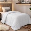 Utopia Bedding Down Alternative - Piumone per letto singolo, per tutte le stagioni, con inserto in fibra siliconata e trapuntato, colore: bianco