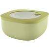 Guzzini - Kitchen Active Design, STORE&MORE BIO, Contenitore Ermetico Basso per Frigo/Freezer/Microonde (M) - Verde Avocado, 16 x16 x h7,8 cm | 975 cc - 170720253